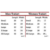 Bride and Groom Matching Post Wedding T-Shirts (Size Chart)