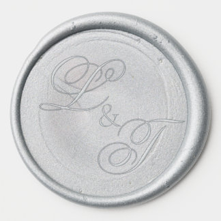 Bride and Groom Monogram Initials Wax Seal Sticker