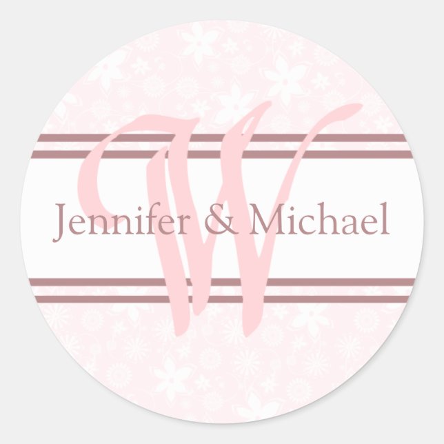 Bride And Groom Monogram Letter W  Seal (Front)