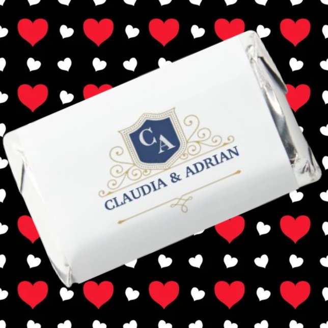 Bride And Groom Monogram Names Elegant Weeding Hershey's Miniatures (Creator Uploaded)