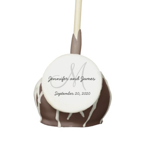 Bride and Groom Monogram Wedding Cake Pops