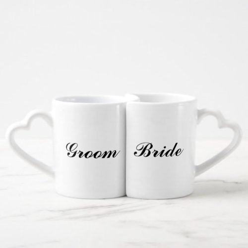 Bride And Groom Mustache Lips Mug Set