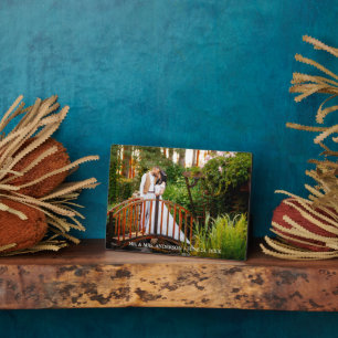 Bride and Groom Names Date 5x7 Wedding Photo Plaque