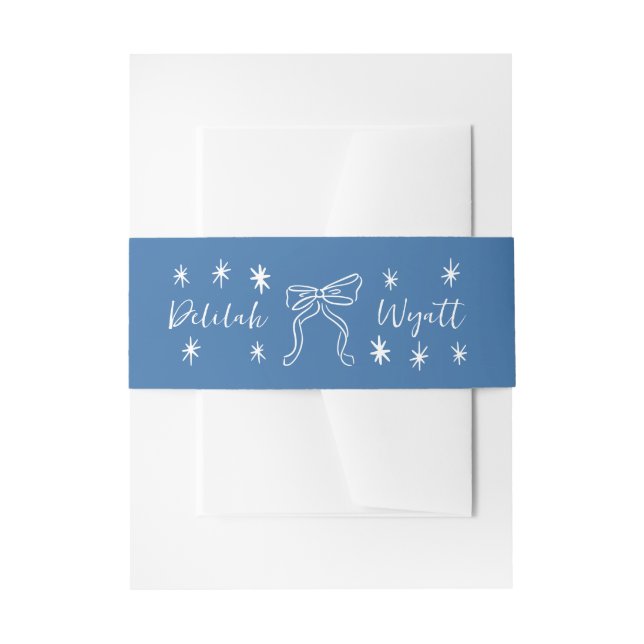 Bride and Groom Names Doodle Wedding Invitation Belly Band (Front Example)