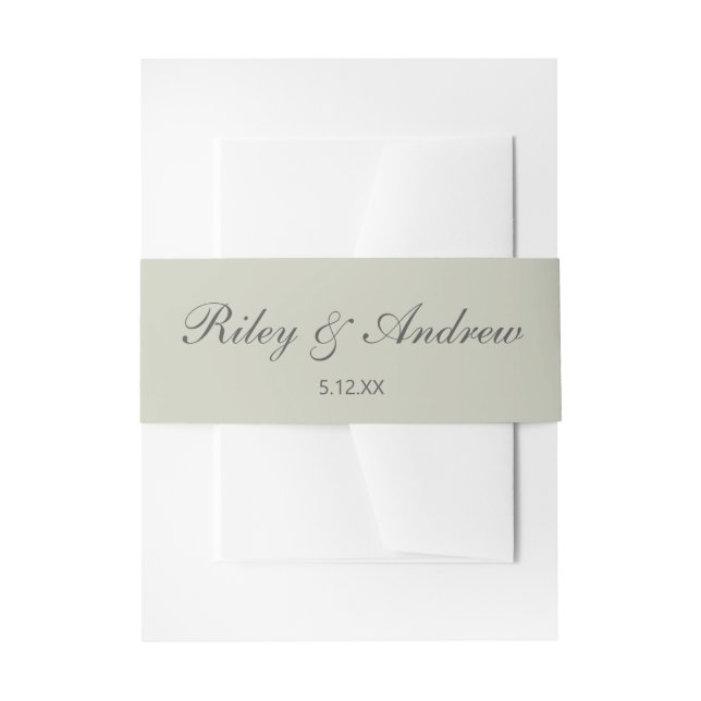 Bride and Groom Names Holiday Wedding Invitation Belly Band (Front Example)