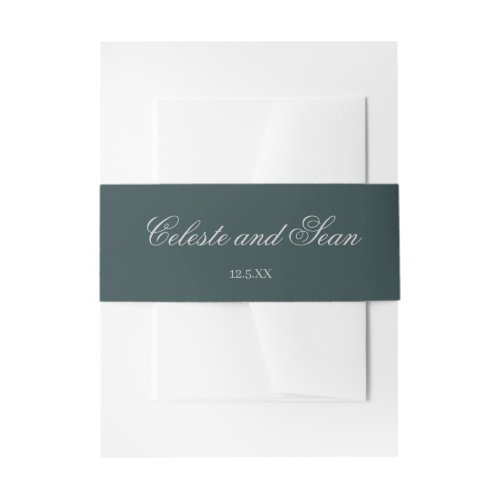 Bride and Groom Names Holiday Wedding Invitation I Invitation Belly Band