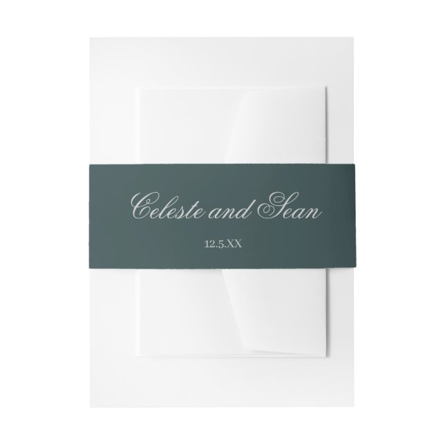 Bride and Groom Names Holiday Wedding Invitation I Invitation Belly Band (Front Example)