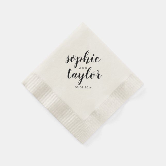 Bride and Groom Names wedding Napkins (Corner)