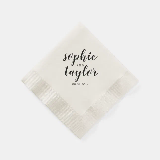 Bride and Groom Names wedding Napkins | Zazzle