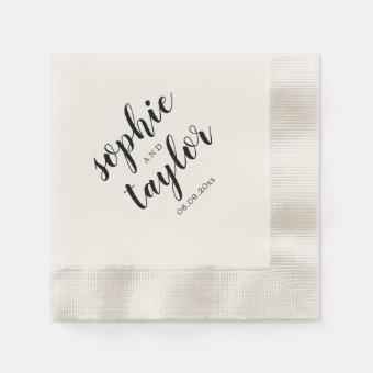 Bride and Groom Names wedding Napkins | Zazzle