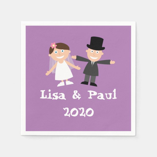 Bride and Groom Napkins (Front)