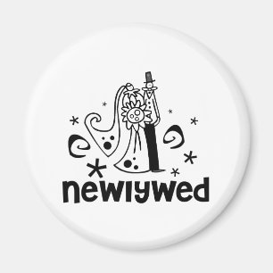 Bride and Groom Newlywed Magnet
