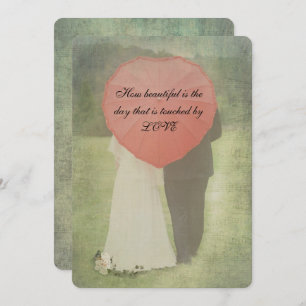 Bride and Groom Old-fashioned Country Wedding Invitation