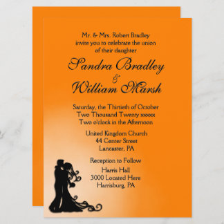 Bride and Groom Orange Invitation