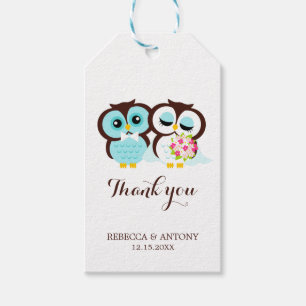 Bride and Groom Owls Gift Tags