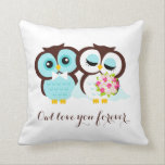Bride and Groom Owls Throw Pillow<br><div class="desc">Adorable throw pillow features a cute illustration of two owls and it is perfect for weddings or anniversaries. Personalize it with your wedding date,  names,  or any text of your choice.</div>