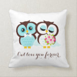 Bride and Groom Owls Throw Pillow<br><div class="desc">Adorable throw pillow features a cute illustration of two owls and it is perfect for weddings or anniversaries. Personalize it with your wedding date,  names,  or any text of your choice.</div>