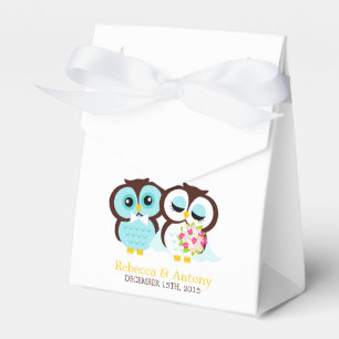 Bride and Groom Owls Wedding Favor Boxes