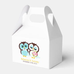 Bride and Groom Owls Wedding Favor Boxes