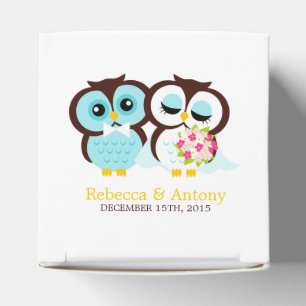 Bride and Groom Owls Wedding Favor Boxes