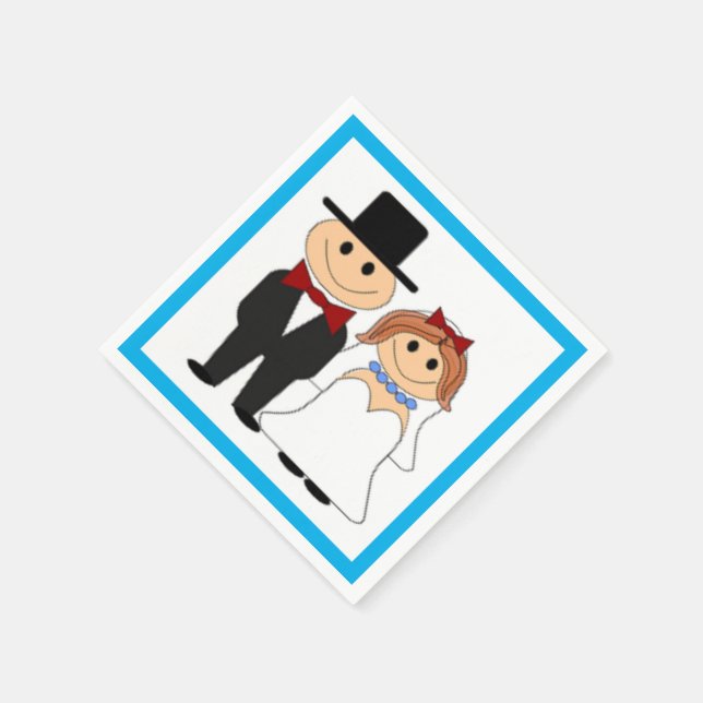 BRIDE AND GROOM PAPER NAPKINS (Corner)