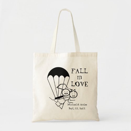 Bride and Groom Parachuters Tote Bag
