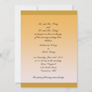 Bride and groom parents'  wedding invitation