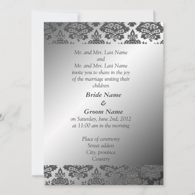 Bride and groom parents' wedding invitation (Front)