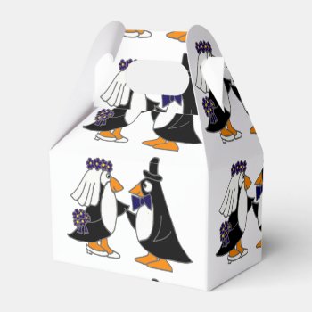 Bride And Groom Penguin Wedding Art Favor Boxes by AllSmilesWeddings at Zazzle