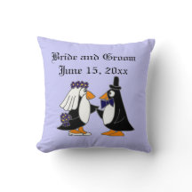 Bride and Groom Penguin Wedding Art