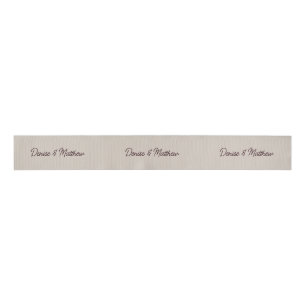 Bride and Groom Perfectly Pale Beige Grosgrain Ribbon
