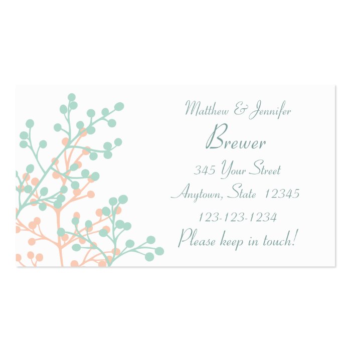 Bride and Groom Custom Change of Adress Card Business Cards