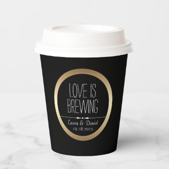Bride And Groom Personalized Coffee Paper Cups by Oasis_Landing at Zazzle