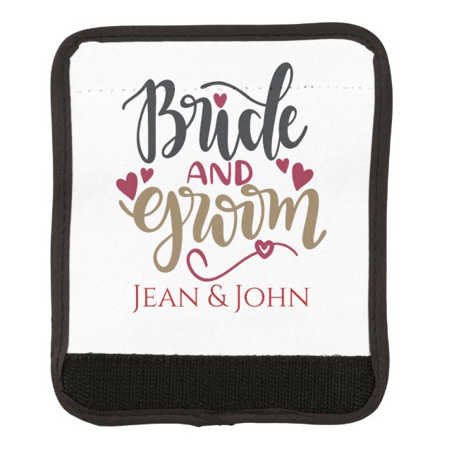 Bride And Groom Personalized  Luggage Handle Wrap (Front)