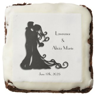 Bride and Groom Personalized Square Brownie