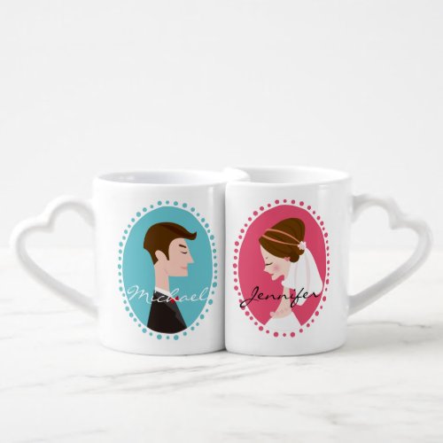 Bride and Groom _ Personalized Wedding Coffee Mug Set