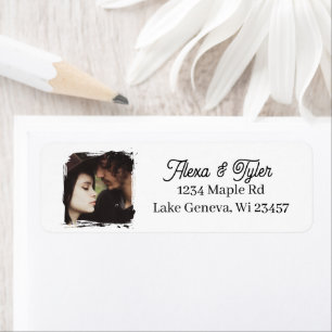 Bride and Groom Photo Template Wedding Label