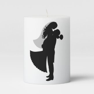 BRIDE AND GROOM PILLAR CANDLE