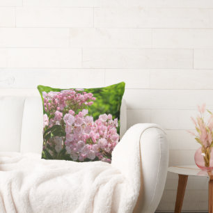 Bride and Groom Pink Mountain Laurel Throw Pillow
