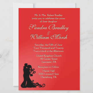 Bride and Groom Red Invitation
