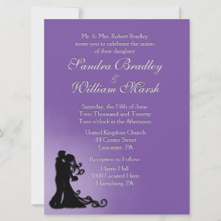 Bride and Groom Royal Purple Wedding Invitation