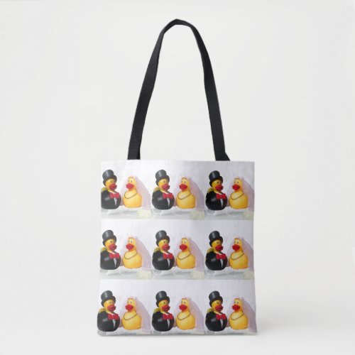 BRIDE AND GROOM RUBBER DUCKS TOTE BRIDE TO BE