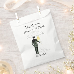 Bride and Groom Rustic Modern Elegant Wedding  Favor Bag