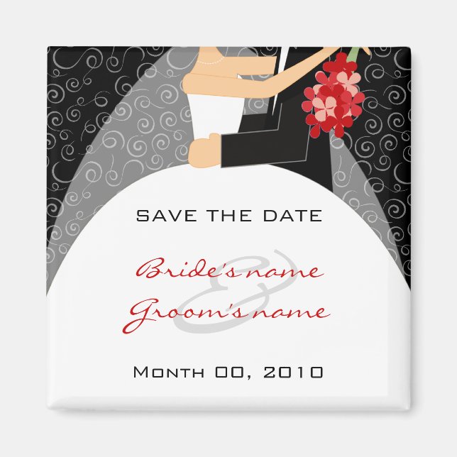 Bride and Groom Save the Date magnets (Front)