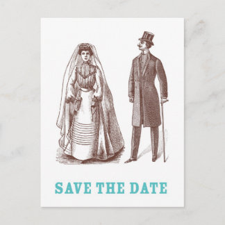 Bride and Groom Save the Date postcard