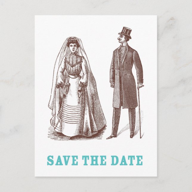 Bride and Groom Save the Date postcard (Front)