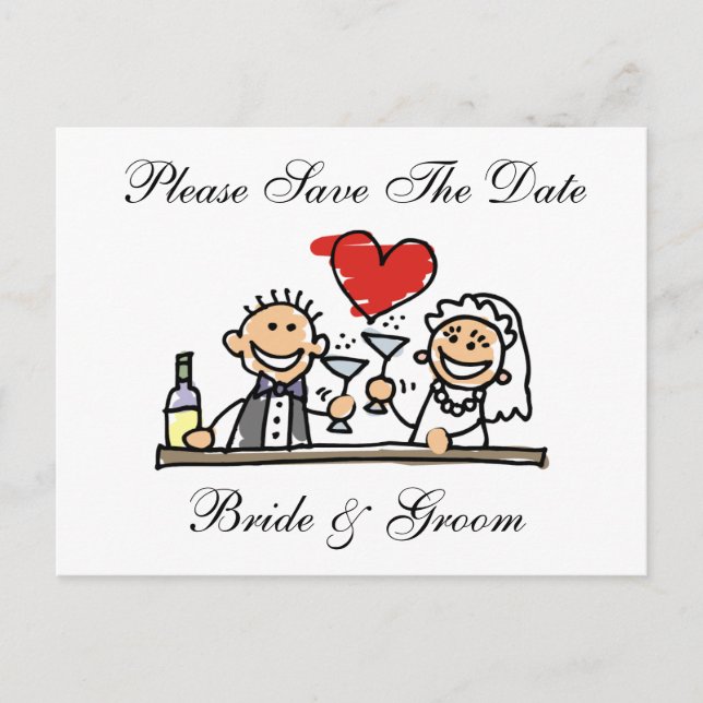Bride And Groom Save The Dates Card (Front)