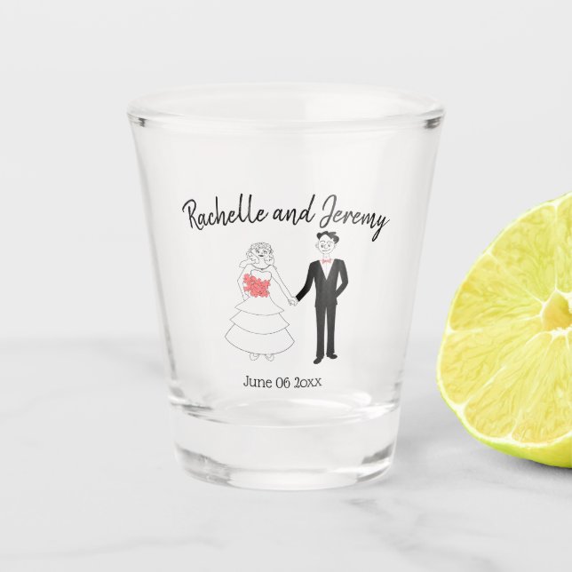 Bride and Groom Shot Glass (Front)