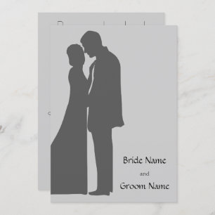Bride and groom Silhouette Invitation
