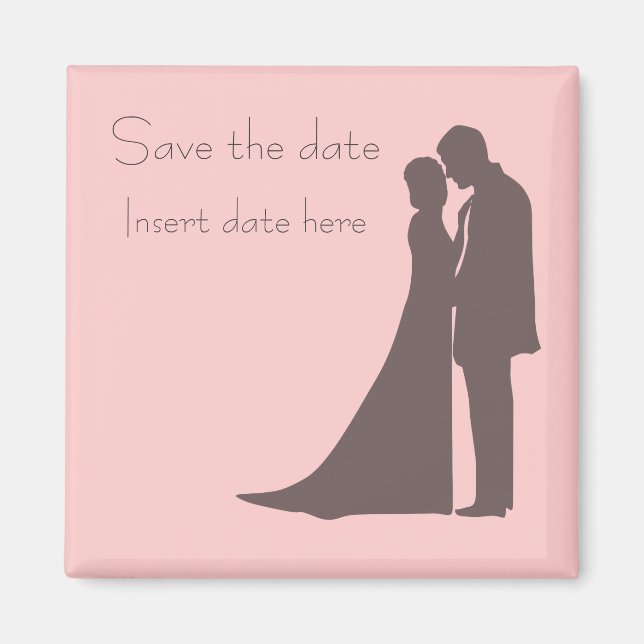 Bride and Groom silhouette Save the date Magnet (Front)